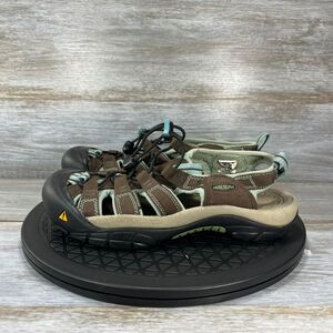 Keen Women's Newport H2 Brown Blue Teal Hiking Trail Water Sandals Size 7.5